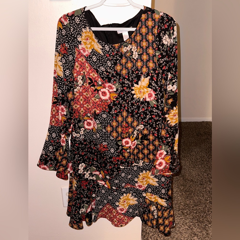 London Times Women’s Long Sleeve Floral Dress
